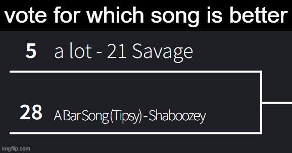 i didn't know who won :heart_break: | vote for which song is better | made w/ Imgflip meme maker
