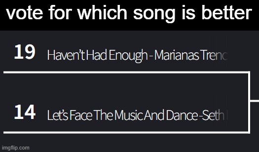 14 was made by the guy who made family guy | vote for which song is better | made w/ Imgflip meme maker