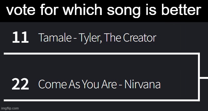 only one of these songs has the hard r | vote for which song is better | made w/ Imgflip meme maker