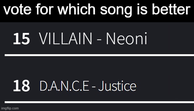 vote for which song is better | made w/ Imgflip meme maker
