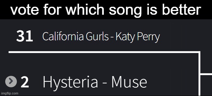 final vote of the first round | vote for which song is better | made w/ Imgflip meme maker