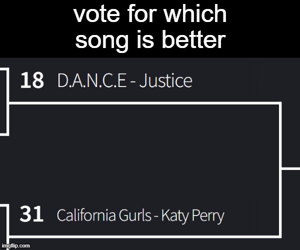 last vote of round of 16 | vote for which song is better | made w/ Imgflip meme maker