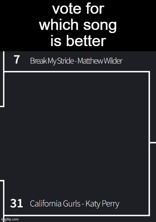 vote for which song is better | made w/ Imgflip meme maker