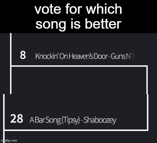 vote for which song is better | made w/ Imgflip meme maker