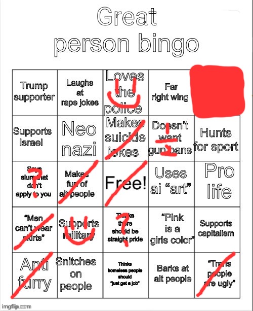 great person bingo | image tagged in great person bingo | made w/ Imgflip meme maker