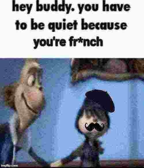 you have to be quiet because you're french | image tagged in you have to be quiet because you're french | made w/ Imgflip meme maker