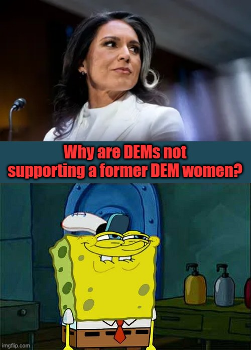 Are you women seeing ,Dems only love you, if you stay in the kitchen & follow their orders | Why are DEMs not supporting a former DEM women? | image tagged in memes,don't you squidward | made w/ Imgflip meme maker