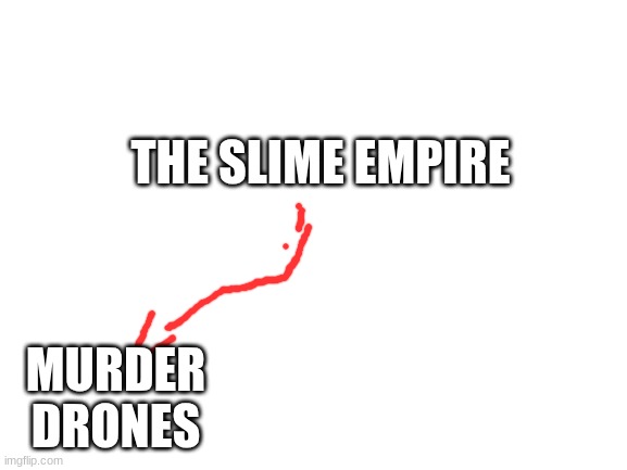 our next invation maybe? Maybe -Astro | THE SLIME EMPIRE; MURDER DRONES | image tagged in blank white template | made w/ Imgflip meme maker