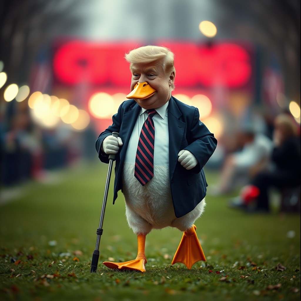 Donald Trump, Lame Duck. The Constitution says No Third Term. Blank Meme Template