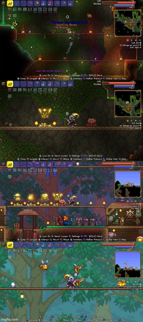 Bam. Master Mode Queen Bee defeated. | image tagged in terraria,gaming,video games,nintendo switch,screenshots | made w/ Imgflip meme maker