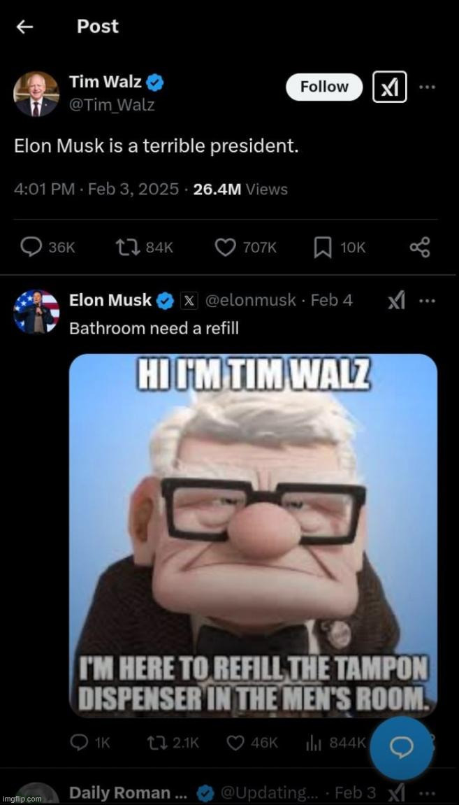 Waltz gets roasted | image tagged in elon,epic roast od waltz | made w/ Imgflip meme maker