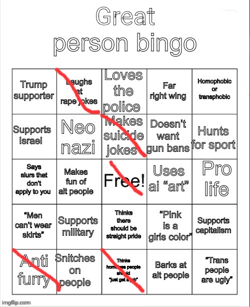 great person bingo | image tagged in great person bingo | made w/ Imgflip meme maker