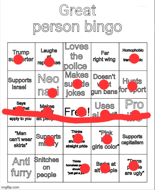 great person bingo | image tagged in great person bingo | made w/ Imgflip meme maker