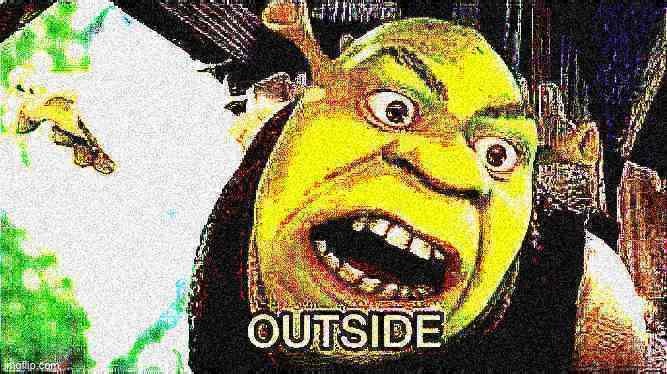 shrek outside | image tagged in shrek outside | made w/ Imgflip meme maker