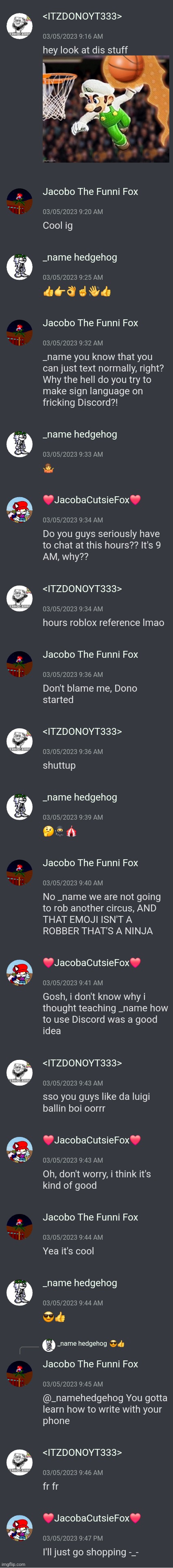 if my OC's had Discord | image tagged in discord,chat,original character,why are you reading the tags | made w/ Imgflip meme maker