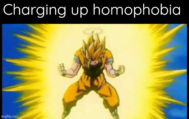 goku charging up | Charging up homophobia | image tagged in goku charging up | made w/ Imgflip meme maker