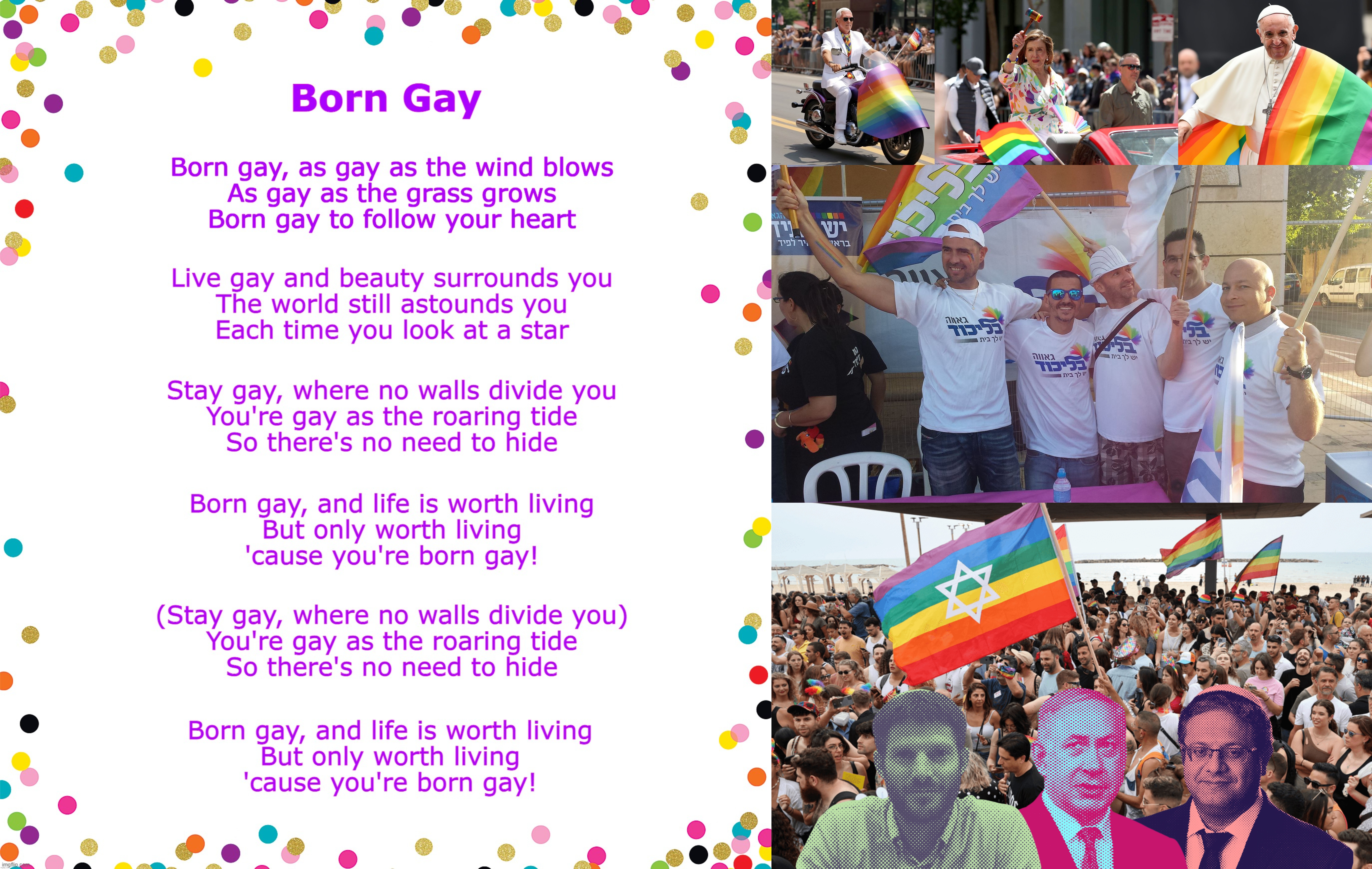 I retort, you deride . . . | image tagged in pope francis,israel,ukraine,nancy pelosi,mike pence,gay pride | made w/ Imgflip meme maker