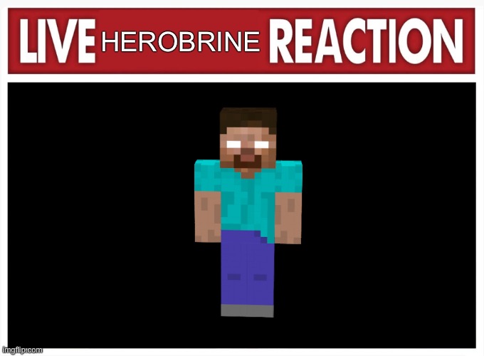 Live reaction | HEROBRINE | image tagged in live reaction | made w/ Imgflip meme maker