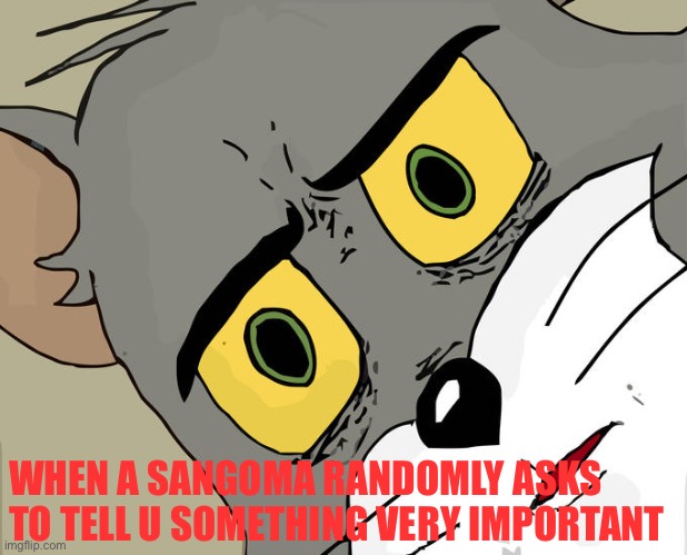 I cant take any more bad news | WHEN A SANGOMA RANDOMLY ASKS TO TELL U SOMETHING VERY IMPORTANT | image tagged in memes,unsettled tom | made w/ Imgflip meme maker