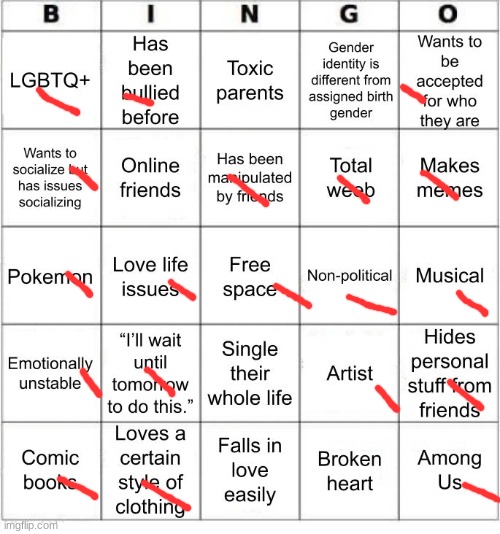 TheSuitedGayWeeb's Bingo | image tagged in thesuitedgayweeb's bingo | made w/ Imgflip meme maker