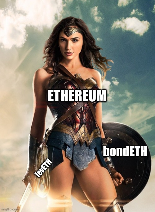 Wonder Woman | ETHEREUM; bondETH; levETH | image tagged in wonder woman | made w/ Imgflip meme maker