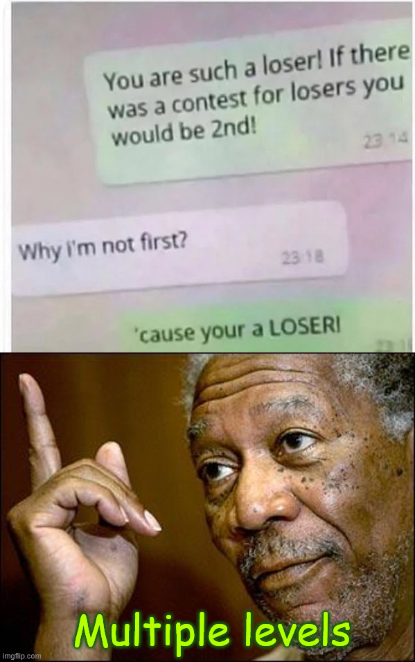 Loser | Multiple levels | image tagged in this morgan freeman,rare,insults,loser | made w/ Imgflip meme maker