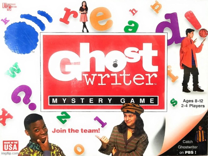 The GhostWriter Board Game | image tagged in ghostwriter,pbs,tv show,board game,cover,mystery | made w/ Imgflip meme maker