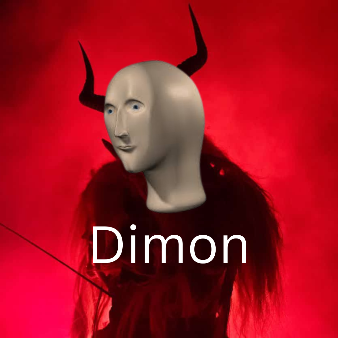 Demon (Dimon) Meme man Blank Meme Template