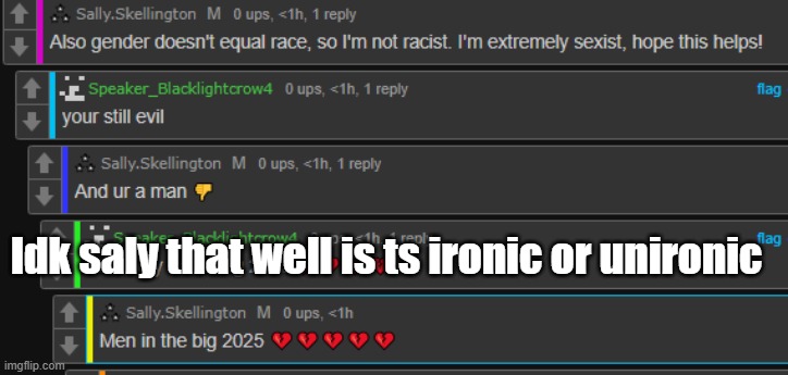 Idk saly that well is ts ironic or unironic | made w/ Imgflip meme maker