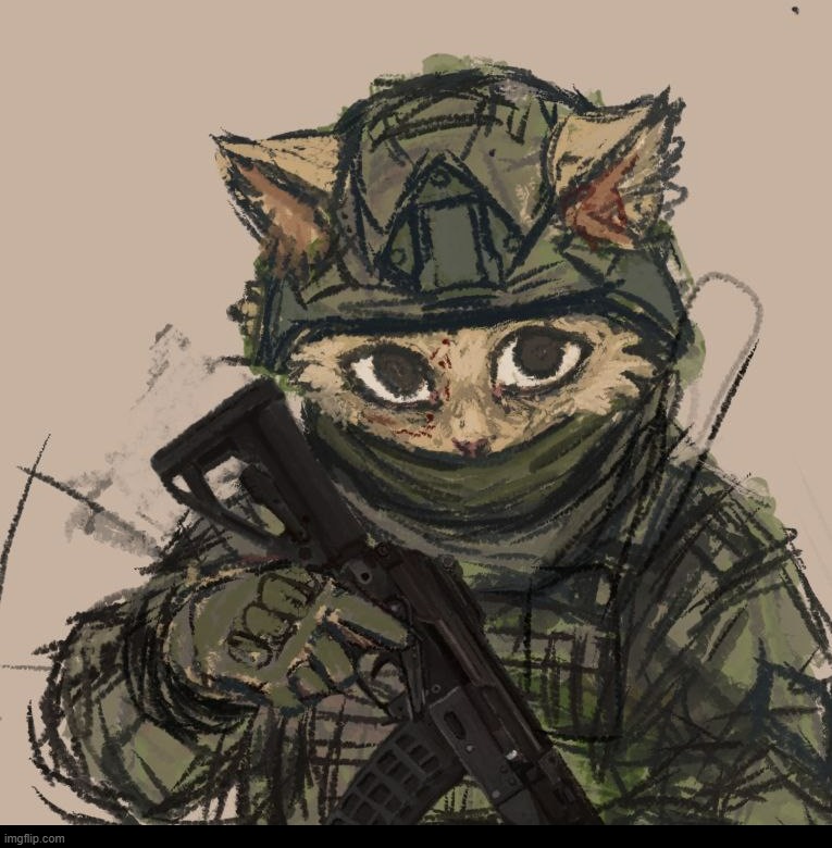 Fluffu(art belongs to the original artist i've posted the gruesome war art of over and over again) | image tagged in painting,wholesome,timezone,artwork,art,cats | made w/ Imgflip meme maker