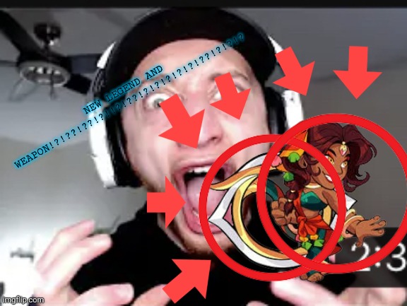 Rate the thumbnail | NEW LEGEND AND WEAPON!?!??!??!?!!?!??!?!?!?!?!?!??!?!?!? | image tagged in my honest reaction | made w/ Imgflip meme maker