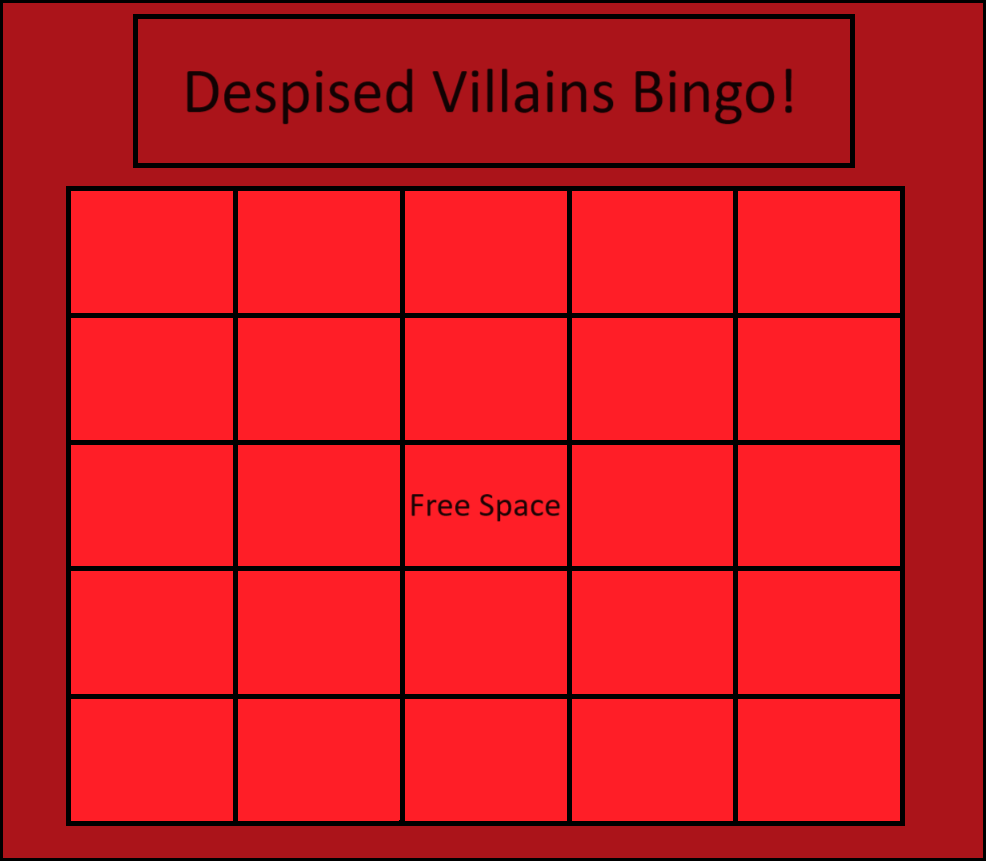 despised villains bingo Blank Meme Template
