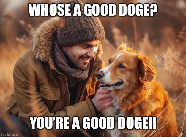 WHOSE A GOOD DOGE? YOU’RE A GOOD DOGE!! | made w/ Imgflip meme maker