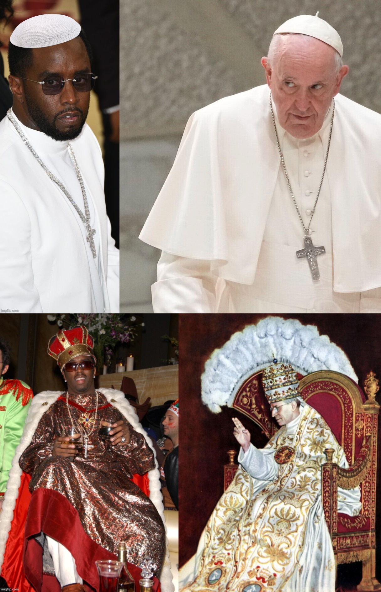 I retort, you deride . . . P. Diddy or Pope Diddy? | image tagged in diddy,pope francis,pedophiles,memes,p diddy,catholic | made w/ Imgflip meme maker