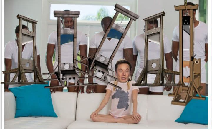 Guillotine for Billionaires like Elon Musk Blank Meme Template