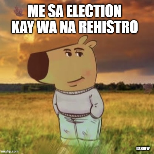 me sa election kay wala na rehistro | ME SA ELECTION KAY WA NA REHISTRO; CASHEW | image tagged in chill guy | made w/ Imgflip meme maker