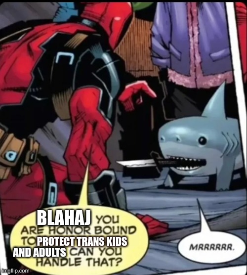 Jeff the land shark | BLAHAJ; PROTECT TRANS KIDS; AND ADULTS | image tagged in jeff the land shark | made w/ Imgflip meme maker