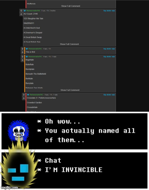 bruh | image tagged in i'm invincible,bruh,undertale,damn | made w/ Imgflip meme maker