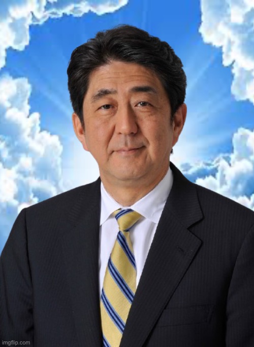 Shinzo Abe in heaven | image tagged in tribute,japan,heaven,prime minister | made w/ Imgflip meme maker