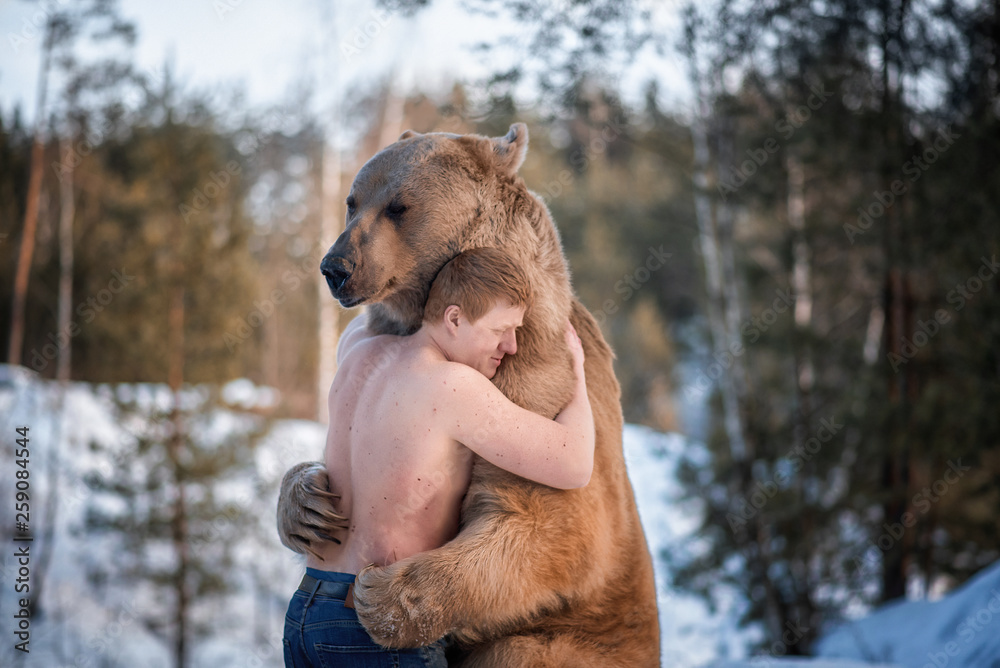 Bear hugging man Blank Meme Template