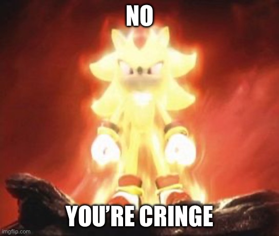 Jehtt | NO; YOU’RE CRINGE | image tagged in super shadow | made w/ Imgflip meme maker