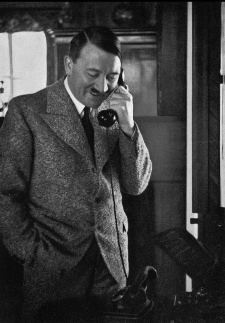 Hitler telephone smiling Blank Meme Template