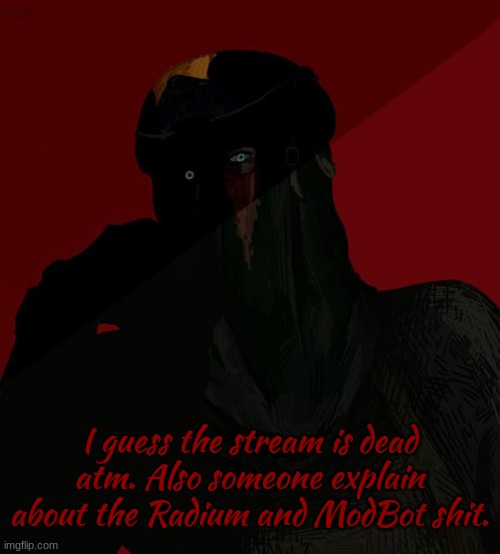 Zonig temp 3 ig? | I guess the stream is dead atm. Also someone explain about the Radium and ModBot shit. | image tagged in zonig temp 3 ig | made w/ Imgflip meme maker