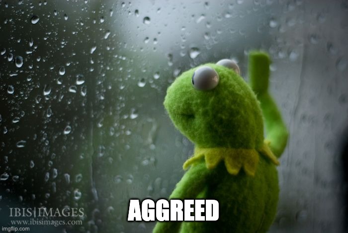 kermit window | AGGREED | image tagged in kermit window | made w/ Imgflip meme maker