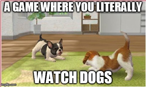 A GAME WHERE YOU LITERALLY WATCH DOGS | image tagged in watch dogs,gaming | made w/ Imgflip meme maker