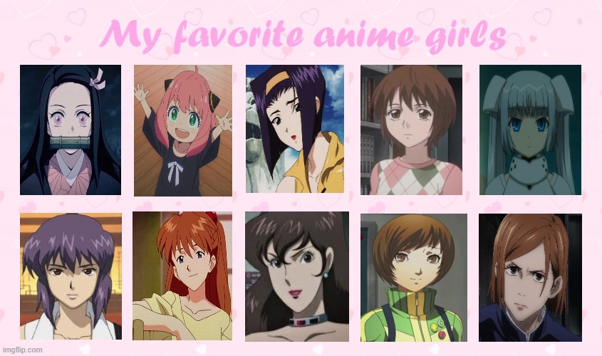 my favorite anime girls | image tagged in my favorite anime girls,anime,redheads,sci-fi,cuteness,videogames | made w/ Imgflip meme maker