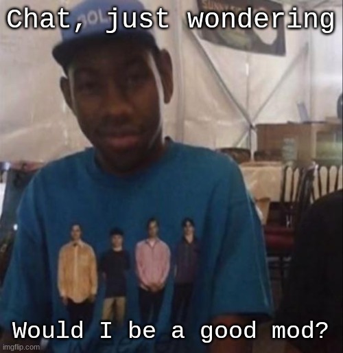 Weezer the Creator | Chat, just wondering; Would I be a good mod? | image tagged in weezer the creator | made w/ Imgflip meme maker