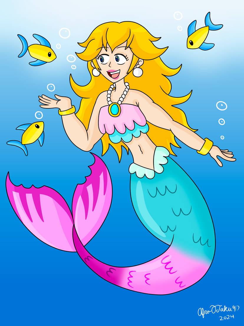 mermaid peach Blank Meme Template