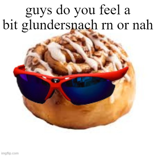 cool ass cinnamon bun | guys do you feel a bit glundersnach rn or nah | image tagged in cool ass cinnamon bun | made w/ Imgflip meme maker
