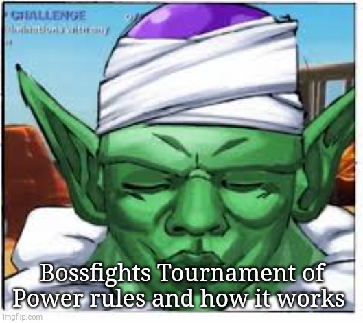 This'll be the last one {Probably} | Bossfights Tournament of Power rules and how it works | made w/ Imgflip meme maker